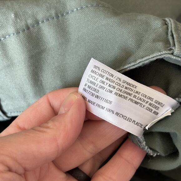 A New Day Pant 12 Green Wide Leg Stretch Trouser Utility Academia Minimal Quiet - Picture 12 of 13